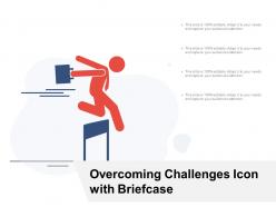 Overcoming challenges icon with briefcase