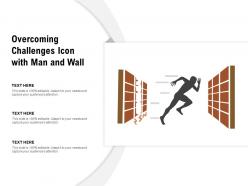 Overcoming challenges icon with man and wall