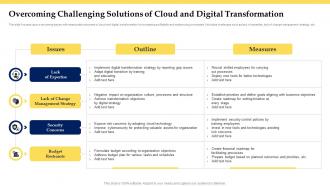 Overcoming Challenging Solutions Of Cloud And Digital Transformation