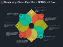 Overlapping circles eight steps of different color