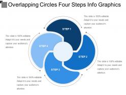 Overlapping circles four steps info graphics