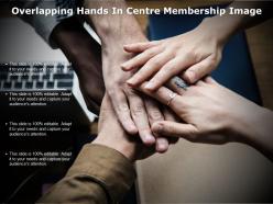 Overlapping hands in centre membership image