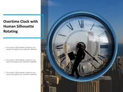 Overtime clock with human silhouette rotating