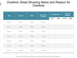 Overtime Sheet Showing Name And Reason For Overtime