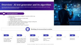 Overview AI Text Generator And Its Algorithm AI Text To Voice Convertor Tools AI SS V
