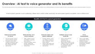 Overview AI Text To Voice Generator AI Content Generator Platform AI SS V
