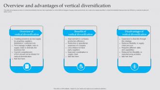 Overview And Advantages Of Vertical Business Diversification Strategy To Generate Strategy SS V