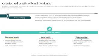 Overview And Benefits Of Brand Positioning Product Marketing And Positioning Strategy MKT SS V