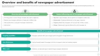 Overview And Benefits Of Newspaper Advertisement Digital And Traditional Marketing Strategies MKT SS V