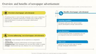 Overview And Benefits Of Newspaper Advertisement Outbound Advertisement MKT SS V