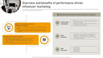Overview And Benefits Of Performance Driven Influencer Online Advertisement Campaign MKT SS V