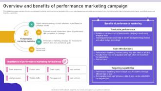 Overview And Benefits Of Performance Marketing Campaign Promoting Products Or Services MKT SS V