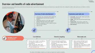 Overview And Benefits Of Radio Advertisement Overview Of Online And Marketing Channels MKT SS V