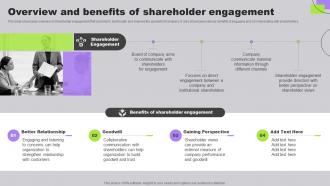 Overview And Benefits Of Shareholder Engagement Developing Long Term Relationship With Shareholders