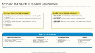 Overview And Benefits Of Television Advertisement Outbound Advertisement MKT SS V