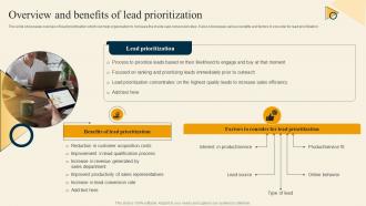 Overview And Benefits Prioritization Inside Sales Strategy For Lead Generation Strategy SS