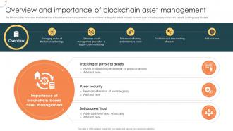 Overview And Importance Of Blockchain Asset Management Managing Digital Wealth BCT SS