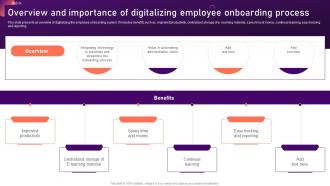 Overview And Importance Of Digitalizing Employee New Hire Onboarding And Orientation Plan