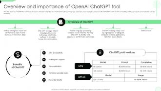 Overview And Importance Of OpenAI ChatGPT Tool Opportunities And Risks Of ChatGPT AI SS V