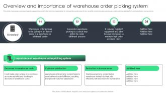 Overview And Importance Of Warehouse Order Picking Reducing Inventory Wastage Through Warehouse