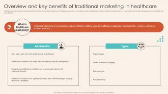 Overview And Key Benefits Of Traditional Marketing Introduction To Healthcare Marketing Strategy SS V
