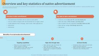 Overview And Key Statistics Of Native Advertisement Outbound Marketing Strategy For Lead Generation