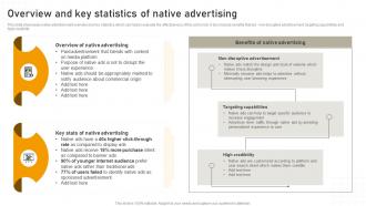 Overview And Key Statistics Of Native Advertising Online Advertisement Campaign MKT SS V