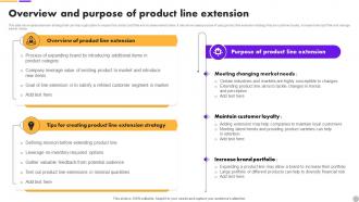 Overview And Purpose Of Product Extension Brand Extension Strategy To Diversify Business Revenue MKT SS V