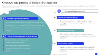 Overview And Purpose Of Product Line Brand Market And Launch Strategy MKT SS V