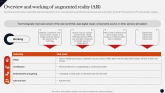 Overview And Working Of Augmented Reality Ar Modern Technologies