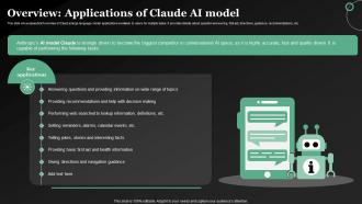 Overview Applications Of Claude AI Model ClaudeAI The Future Of AI Chatbots AI SS V