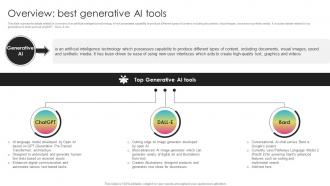 Overview Best Generative AI Tools Generative AI Transforming Insurance ChatGPT SS V