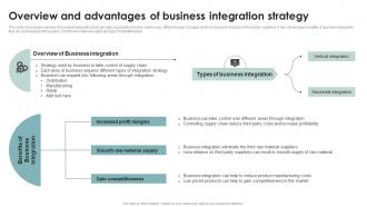 Overview Business Integration Business Diversification Through Integration Strategies Strategy SS V