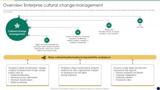 Overview Enterprise Cultural Change Management For Business Growth And Development CM SS