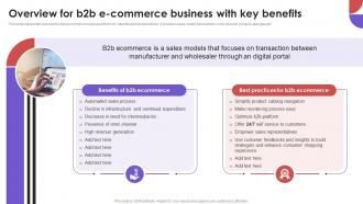 Overview For B2B E Commerce Business With Key Business To Business E Commerce Management