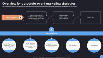 Overview For Corporate Event Comprehensive Guide For Corporate Event Strategy