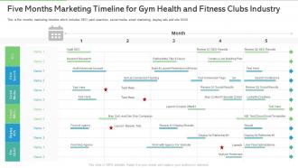 Overview gym health and fitness clubs industry five months marketing timeline for gym health