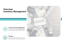 Overview inventory management ppt powerpoint presentation portfolio cpb