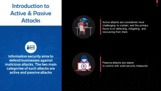 Overview Of Active And Passive Attacks In Cybersecurity Training PPT Colorful Editable