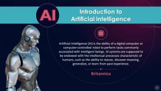 Overview Of Artificial Intelligence Training Ppt