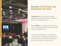Overview of av design and installation services ppt powerpoint presentation file vector