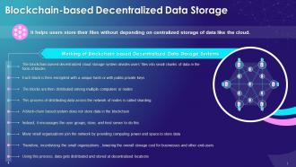 Overview Of Blockchain Based Decentralized Data Storage Training Ppt