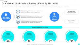 Overview Of Blockchain Solutions Offered By Microsoft Exploring Diverse Blockchain BCT SS
