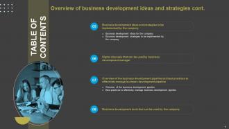 Overview Of Business Development Ideas And Strategies Powerpoint Presentation Slides V Content Ready Adaptable