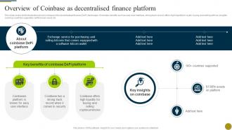 Overview Of Coinbase As Decentralised Finance Platform Understanding Role Of Decentralized BCT SS