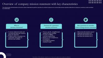 Overview Of Company Mission Statement With Key Sales And Marketing Process Strategic Guide Mkt SS