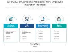 Overview of company policies for new employee induction program