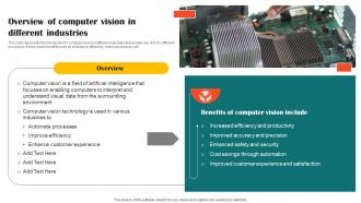 Overview Of Computer Vision In Different Industries Impact Of Ai Tools In Industrial AI SS V