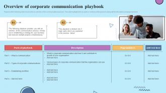 Overview Of Corporate Communication Playbook Establishing Effective Stakeholder
