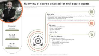 Overview Of Course Selected Estate Agents Lead Generation Techniques To Expand MKT SS V
